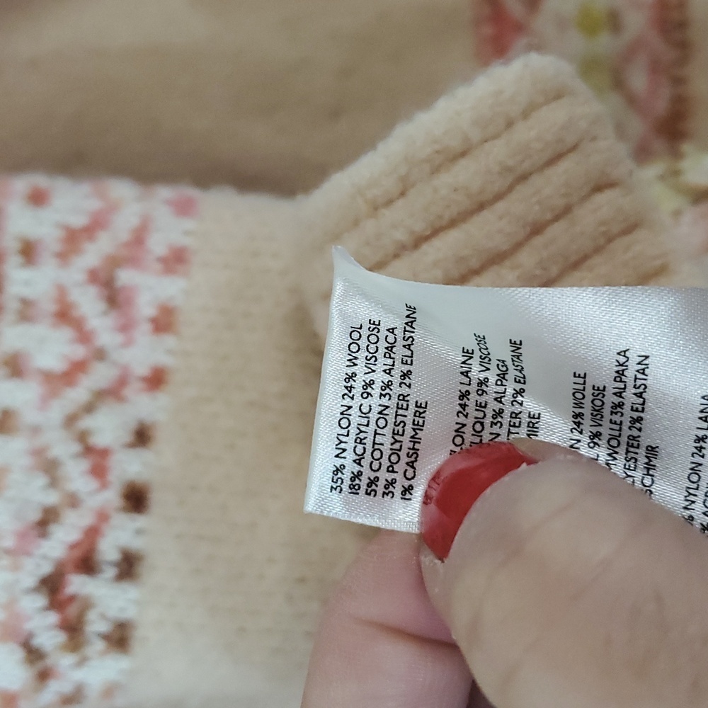 Anthropologie Aimee Alpaca Pullover Sweater Pompom Size Small Longer Length Pink - Picture 9 of 14